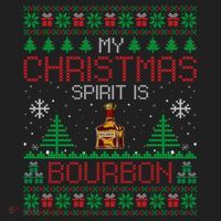 My Christmas Spirit Is Bourbon Bourbon Ugly Christmas Gift Beanie thumb 2