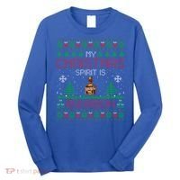 My Christmas Spirit Is Bourbon Bourbon Ugly Christmas Gift Long Sleeve Shirt thumb 0
