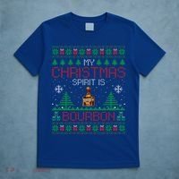 My Christmas Spirit Is Bourbon Bourbon Ugly Christmas Gift T-Shirt thumb 5