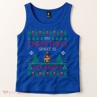 My Christmas Spirit Is Bourbon Bourbon Ugly Christmas Gift Tank Top thumb 2