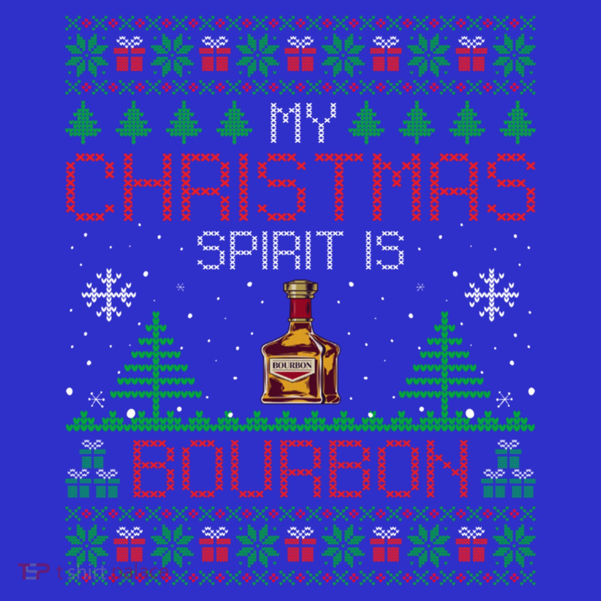 My Christmas Spirit Is Bourbon Bourbon Ugly Christmas Gift Kids Sweatshirt