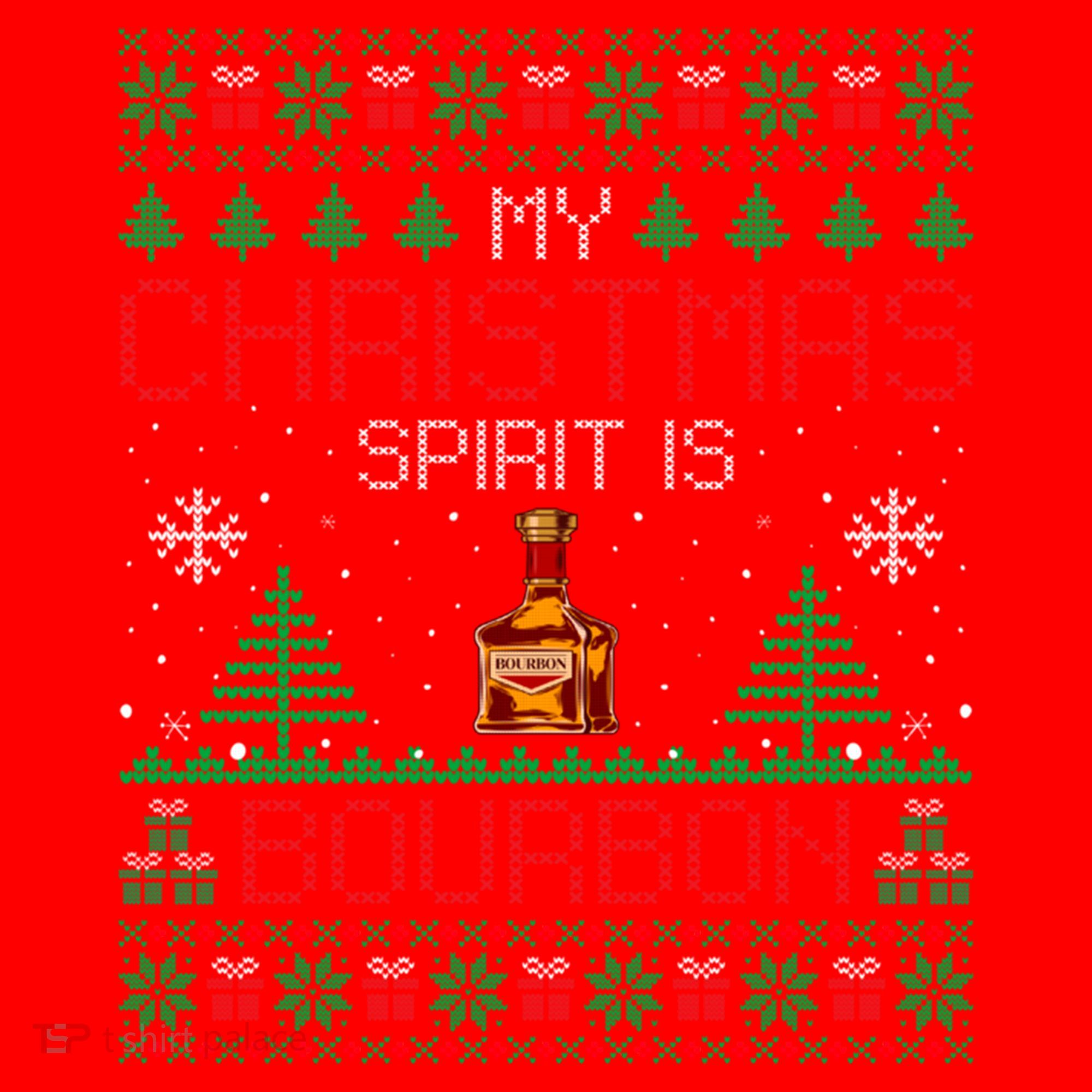 My Christmas Spirit Is Bourbon Bourbon Ugly Christmas Gift Santa Hat