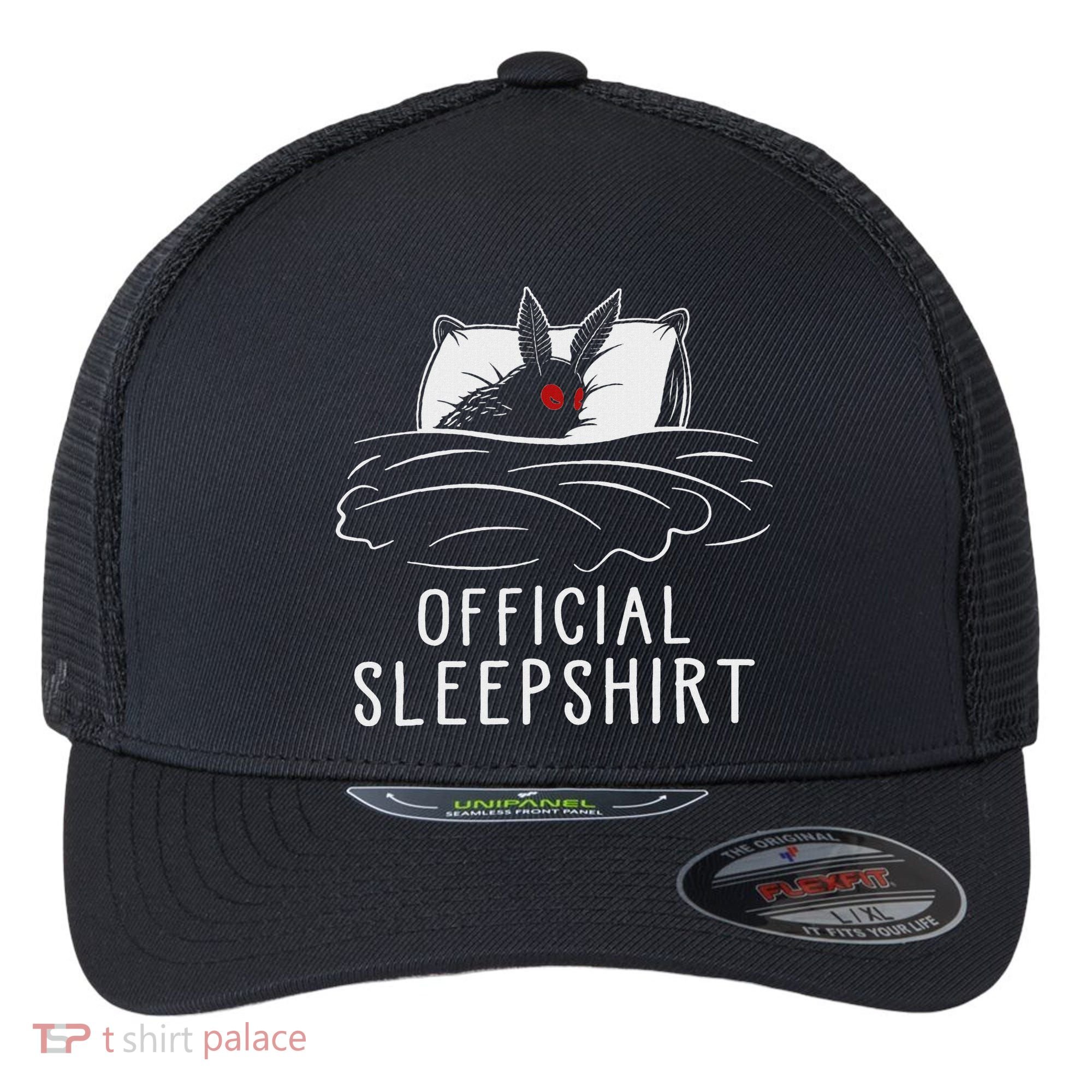 Mothman Cryptid Sleep Flexfit Unipanel Trucker Cap