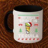 My Christmas Spirit Is Tequila Mexican Ugly Christmas Gift Coffee Mug thumb 2