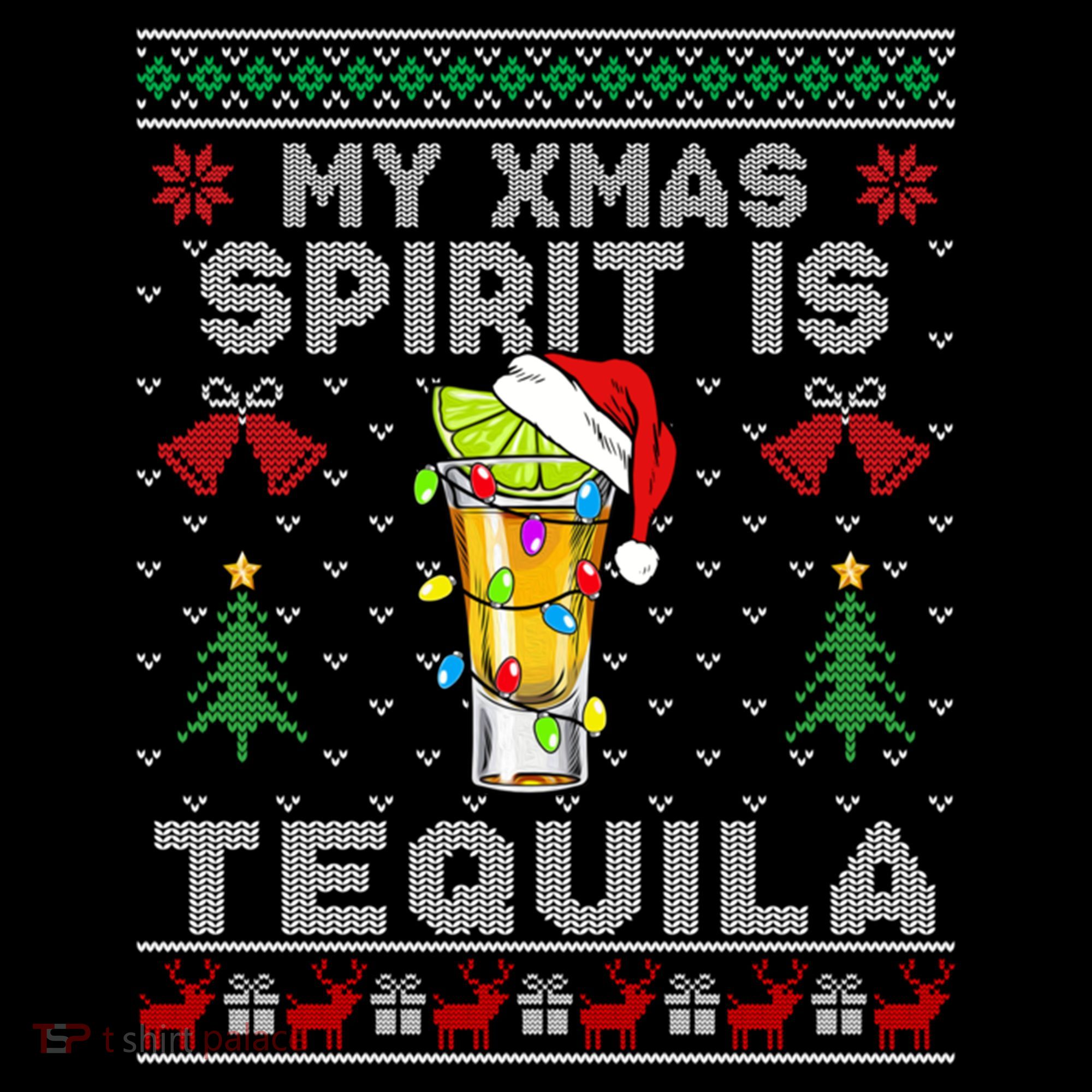 My Christmas Spirit Is Tequila Mexican Ugly Christmas Gift Coffee Mug