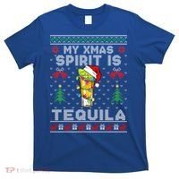 My Christmas Spirit Is Tequila Mexican Ugly Christmas Gift T-Shirt thumb 0