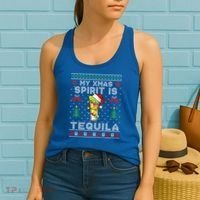 My Christmas Spirit Is Tequila Mexican Ugly Christmas Gift Women's Tank Top thumb 2