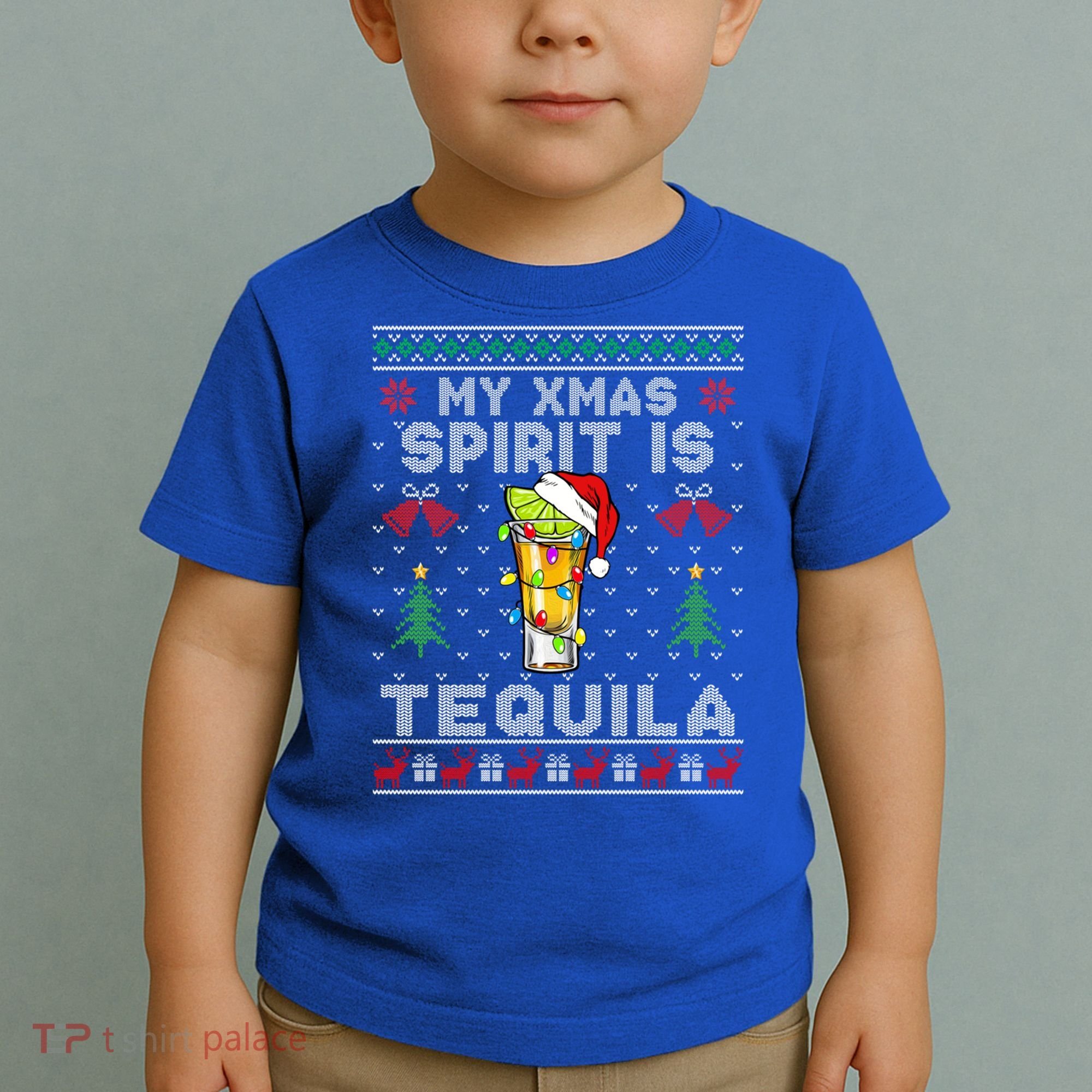 My Christmas Spirit Is Tequila Mexican Ugly Christmas Gift Toddler T-Shirt