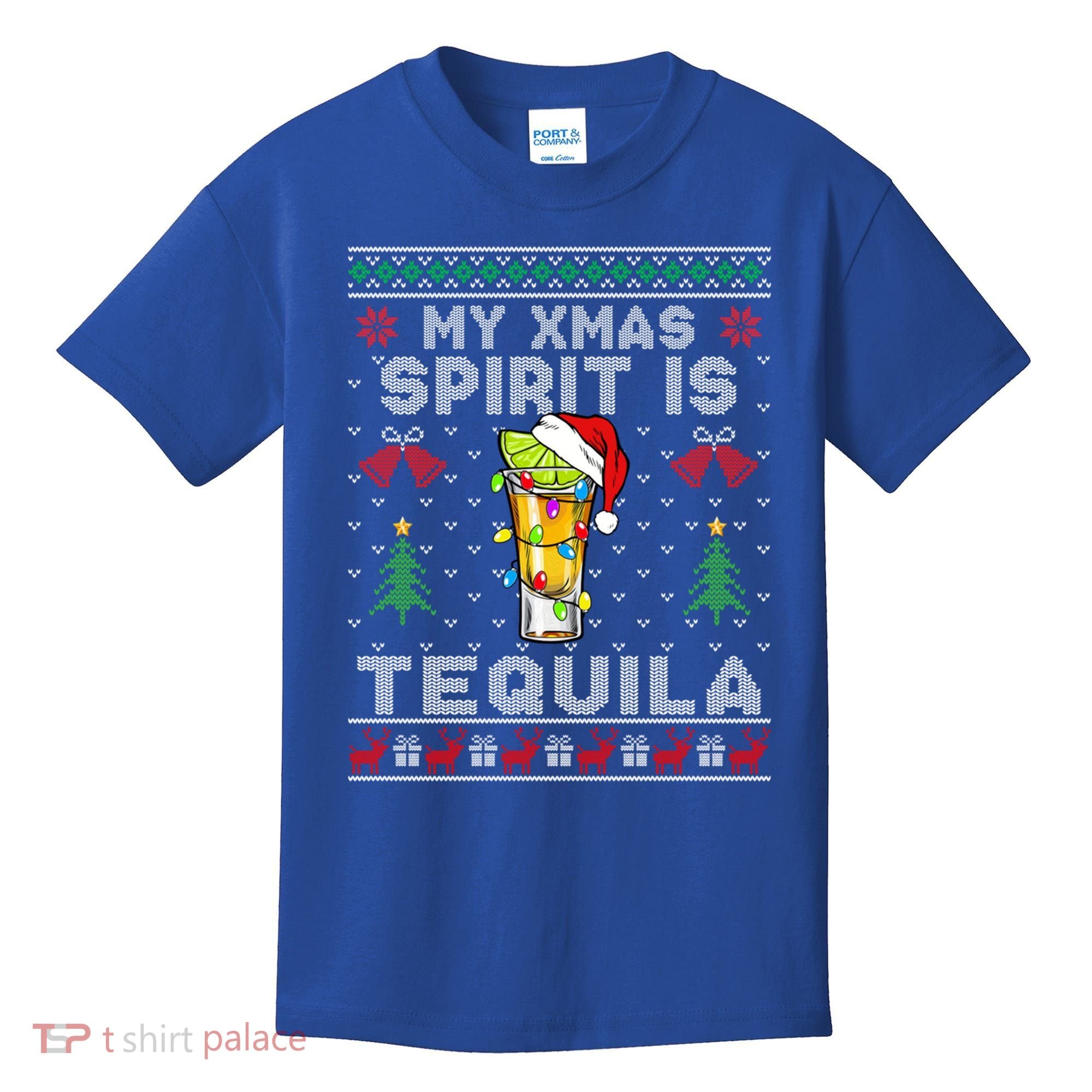 My Christmas Spirit Is Tequila Mexican Ugly Christmas Gift Kids T-Shirt