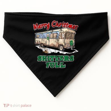 Christmas Vacation, Merry Christmas Shitters Full, Christmas Ugly USA-Made Doggie Bandana