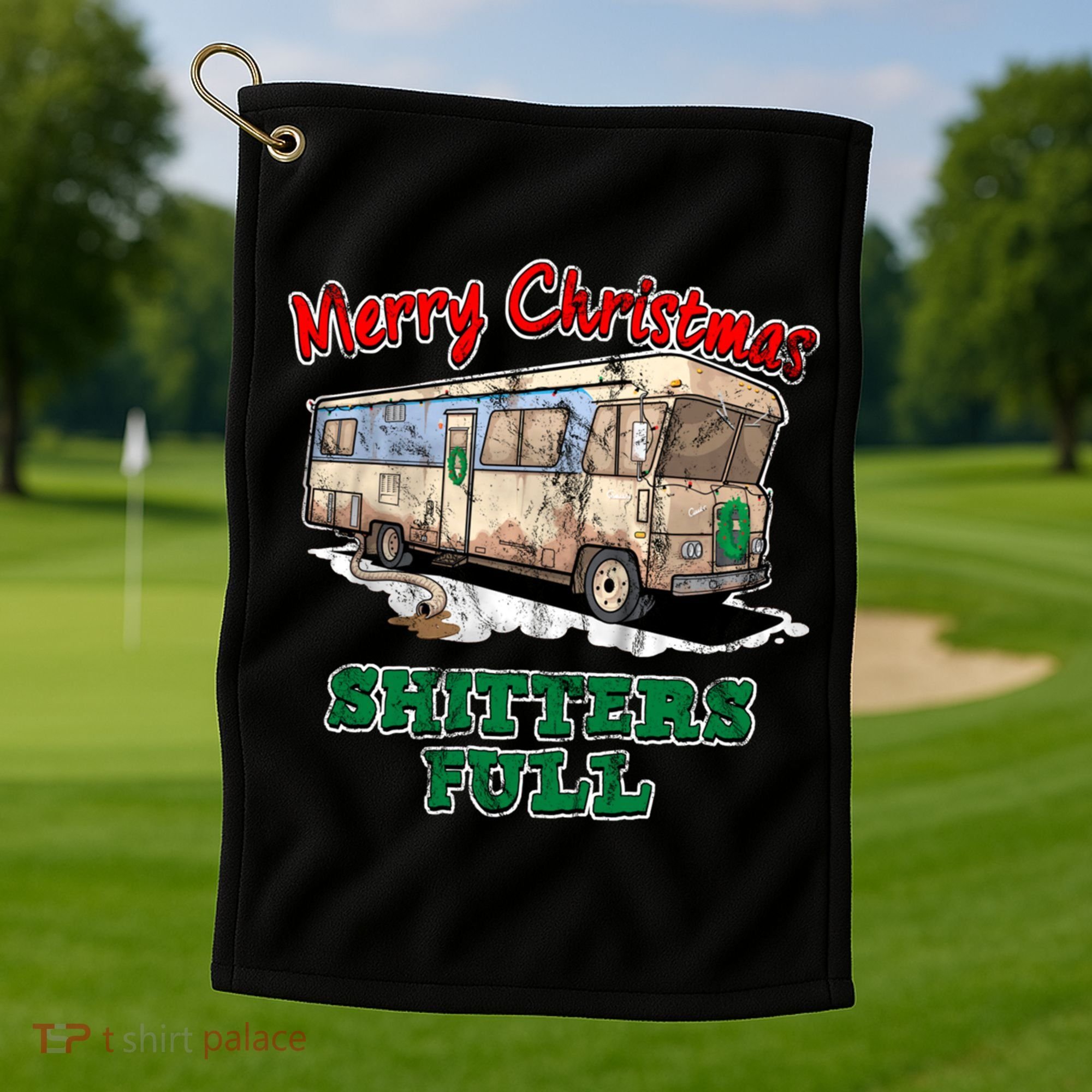Christmas Vacation, Merry Christmas Shitters Full, Christmas Ugly Golf Towel