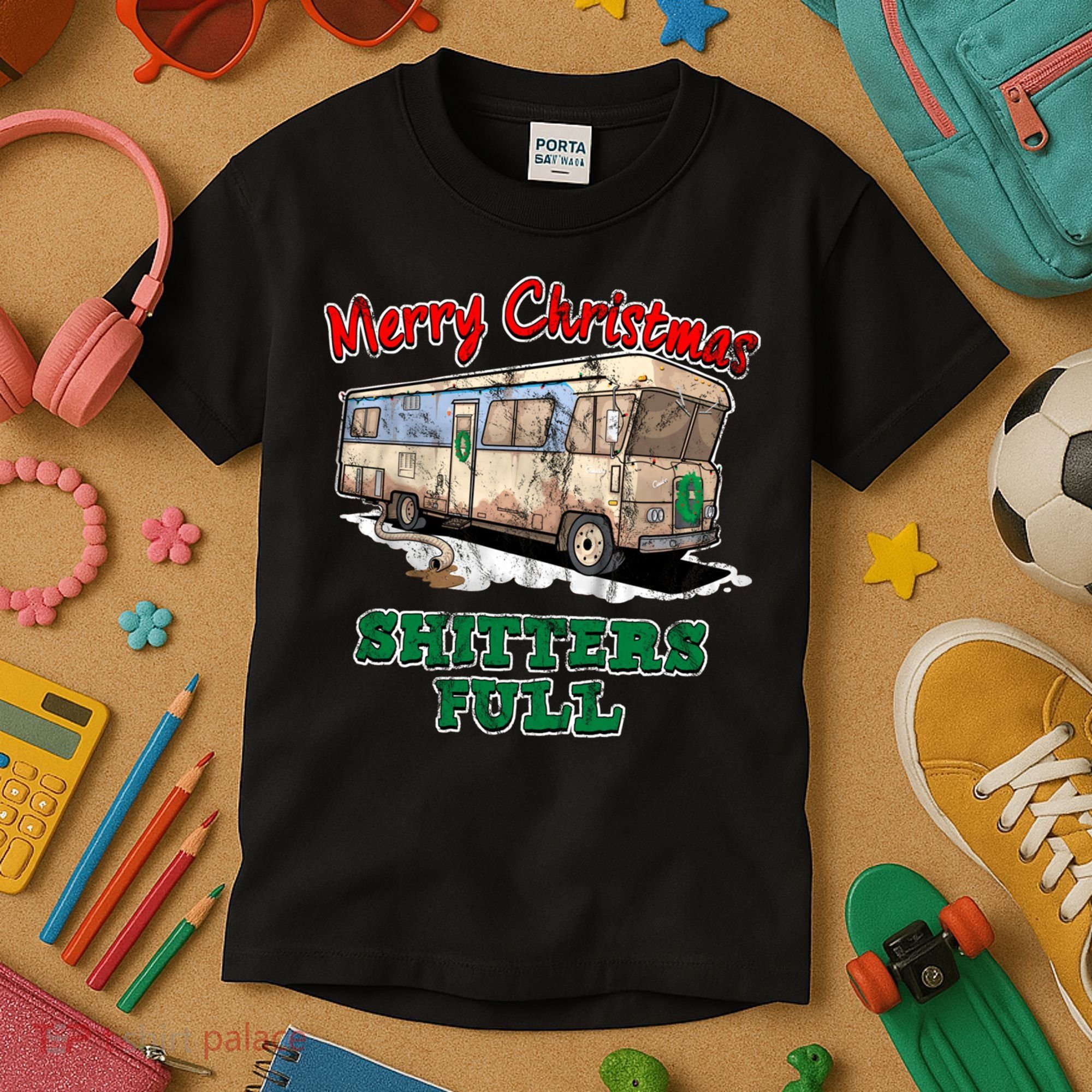 Christmas Vacation, Merry Christmas Shitters Full, Christmas Ugly Kids T-Shirt