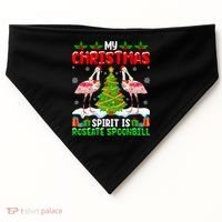 My Christmas Spirit Is Roseate Spoonbill Wearing Santa Hat Gift USA-Made Doggie Bandana thumb 0