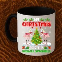 My Christmas Spirit Is Roseate Spoonbill Wearing Santa Hat Gift Coffee Mug thumb 2