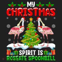 My Christmas Spirit Is Roseate Spoonbill Wearing Santa Hat Gift Beanie thumb 2