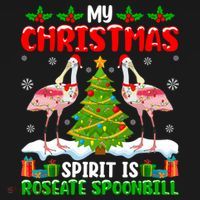 My Christmas Spirit Is Roseate Spoonbill Wearing Santa Hat Gift Ornament thumb 1