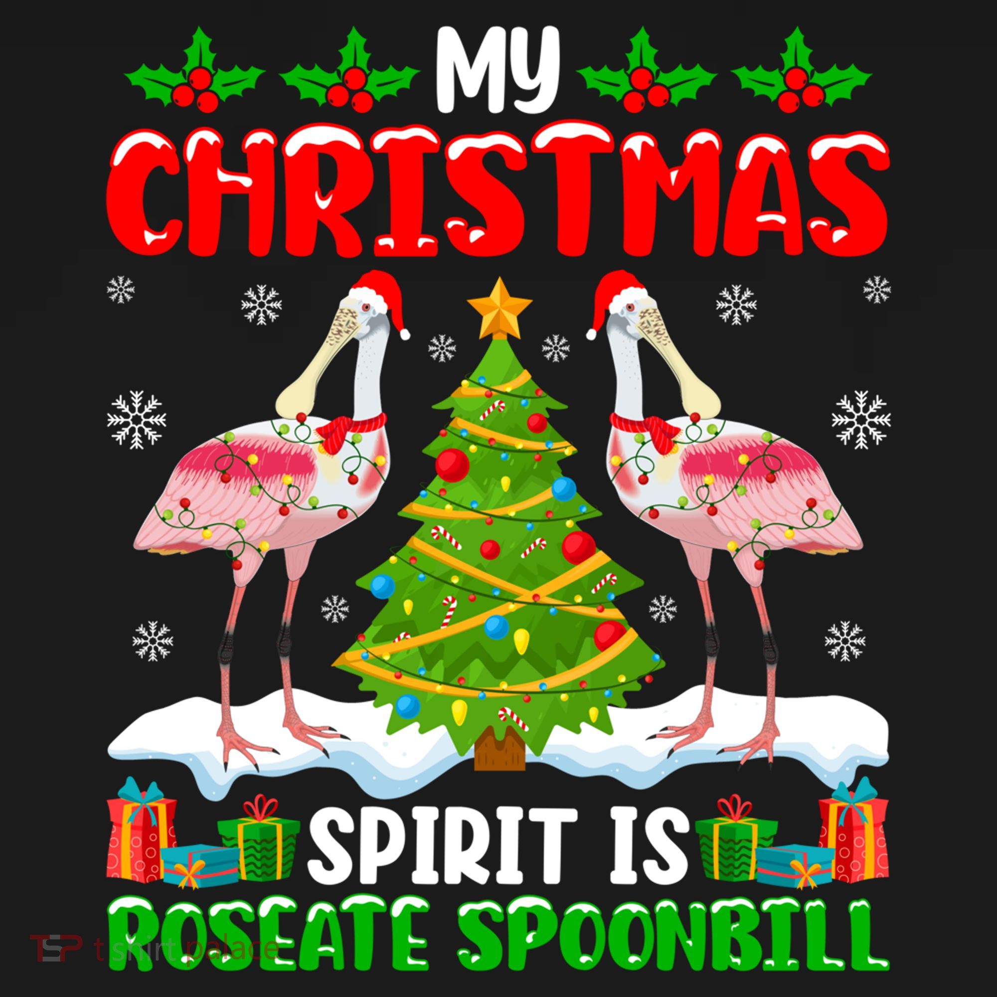 My Christmas Spirit Is Roseate Spoonbill Wearing Santa Hat Gift Ornament