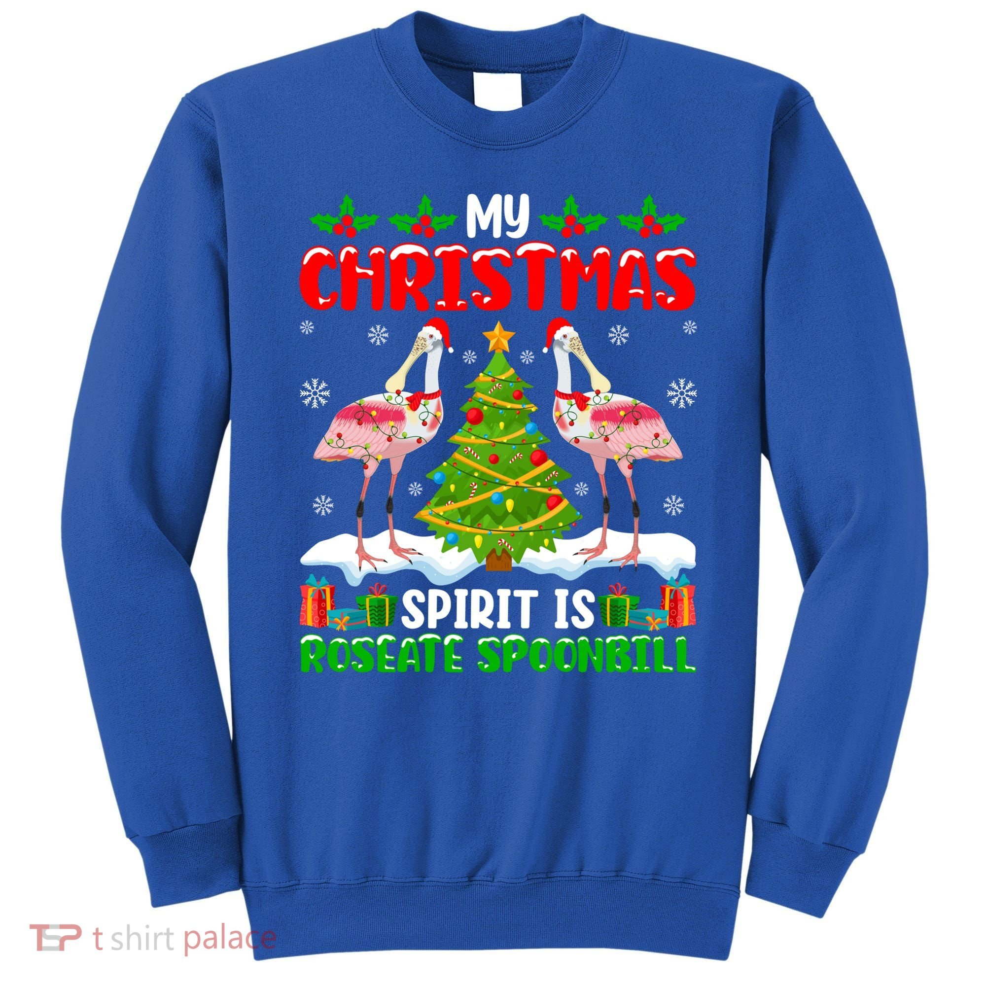My Christmas Spirit Is Roseate Spoonbill Wearing Santa Hat Gift Sweatshirt