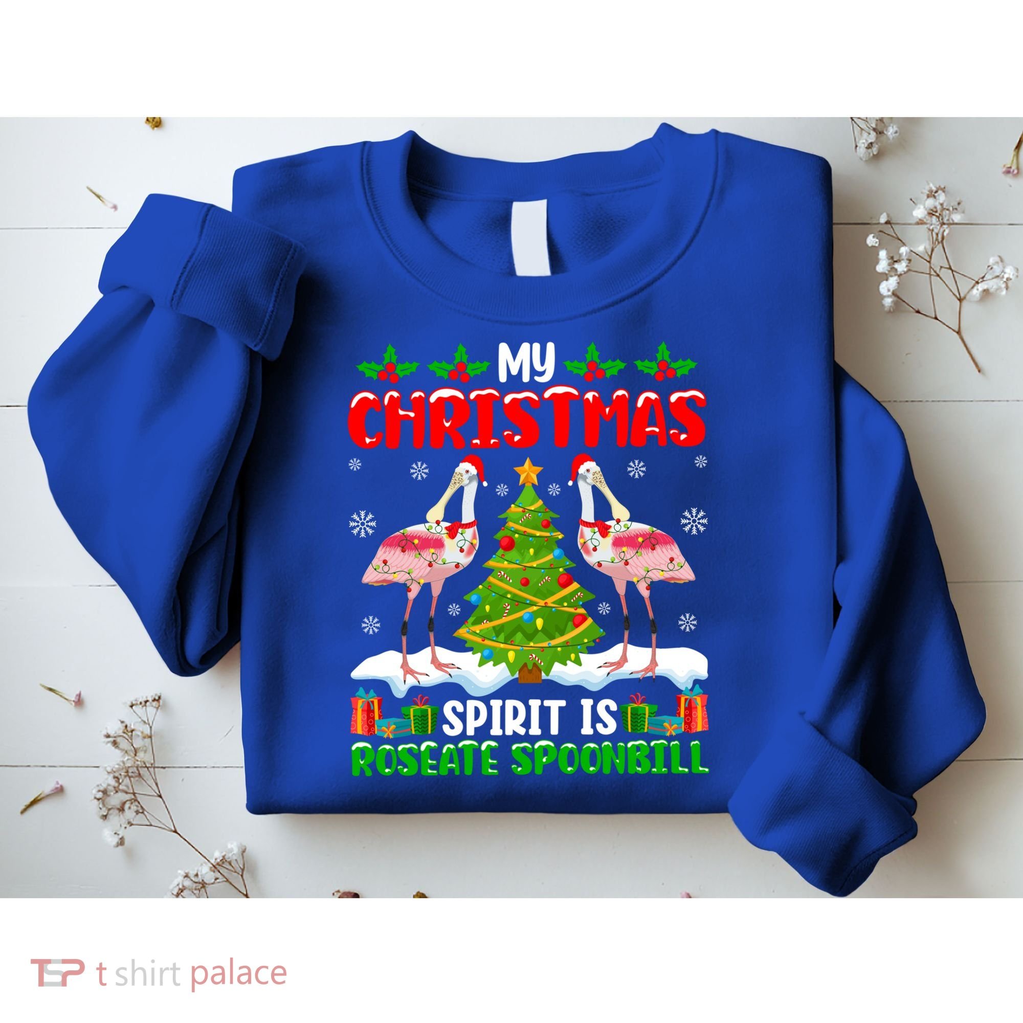 My Christmas Spirit Is Roseate Spoonbill Wearing Santa Hat Gift Sweatshirt