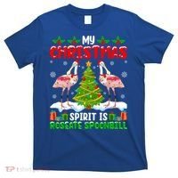 My Christmas Spirit Is Roseate Spoonbill Wearing Santa Hat Gift T-Shirt thumb 0