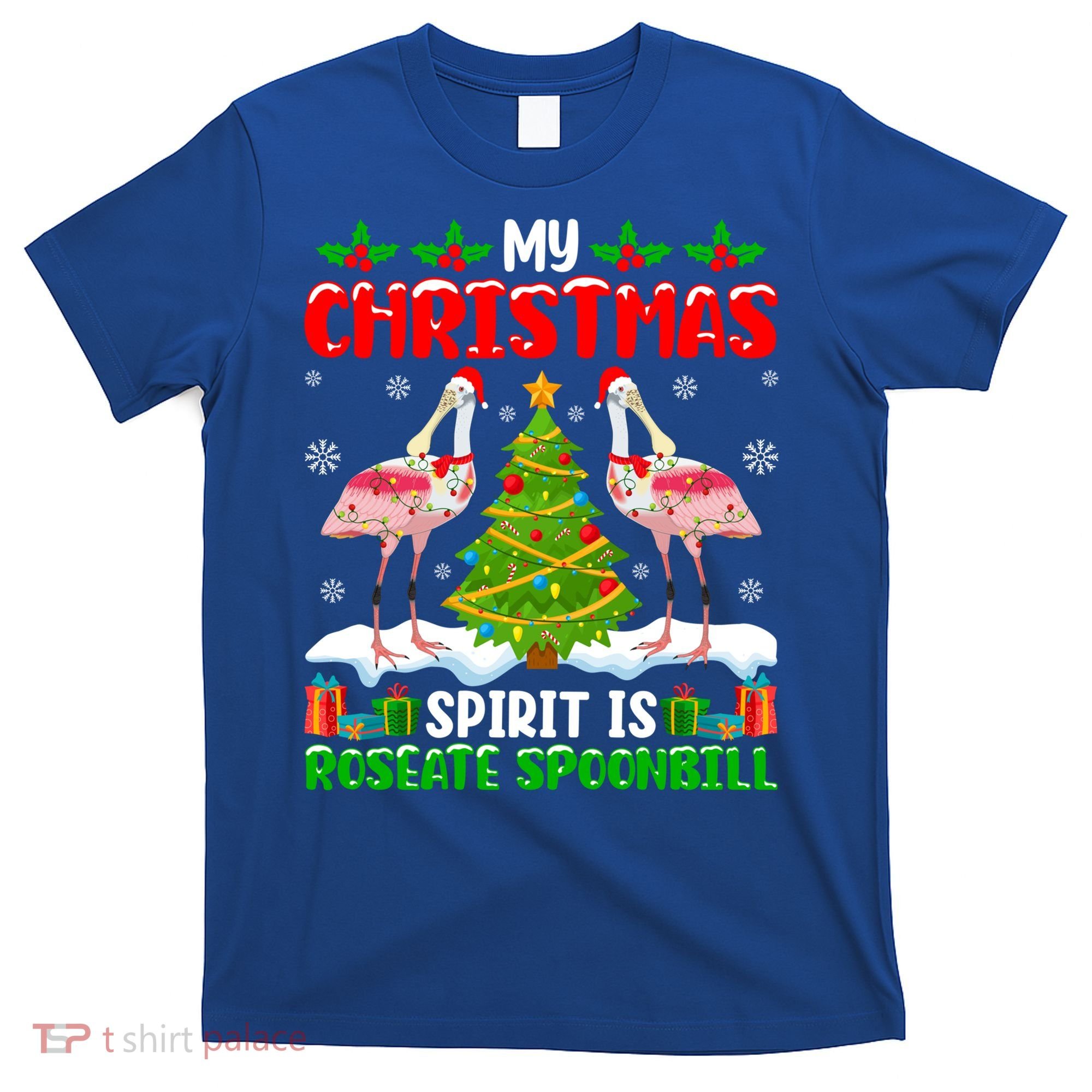 My Christmas Spirit Is Roseate Spoonbill Wearing Santa Hat Gift T-Shirt