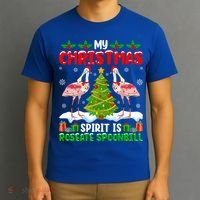My Christmas Spirit Is Roseate Spoonbill Wearing Santa Hat Gift T-Shirt thumb 3