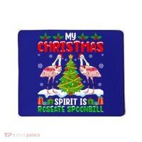 My Christmas Spirit Is Roseate Spoonbill Wearing Santa Hat Gift Mousepad thumb 0