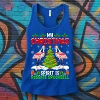 My Christmas Spirit Is Roseate Spoonbill Wearing Santa Hat Gift Women's Tank Top thumb 3