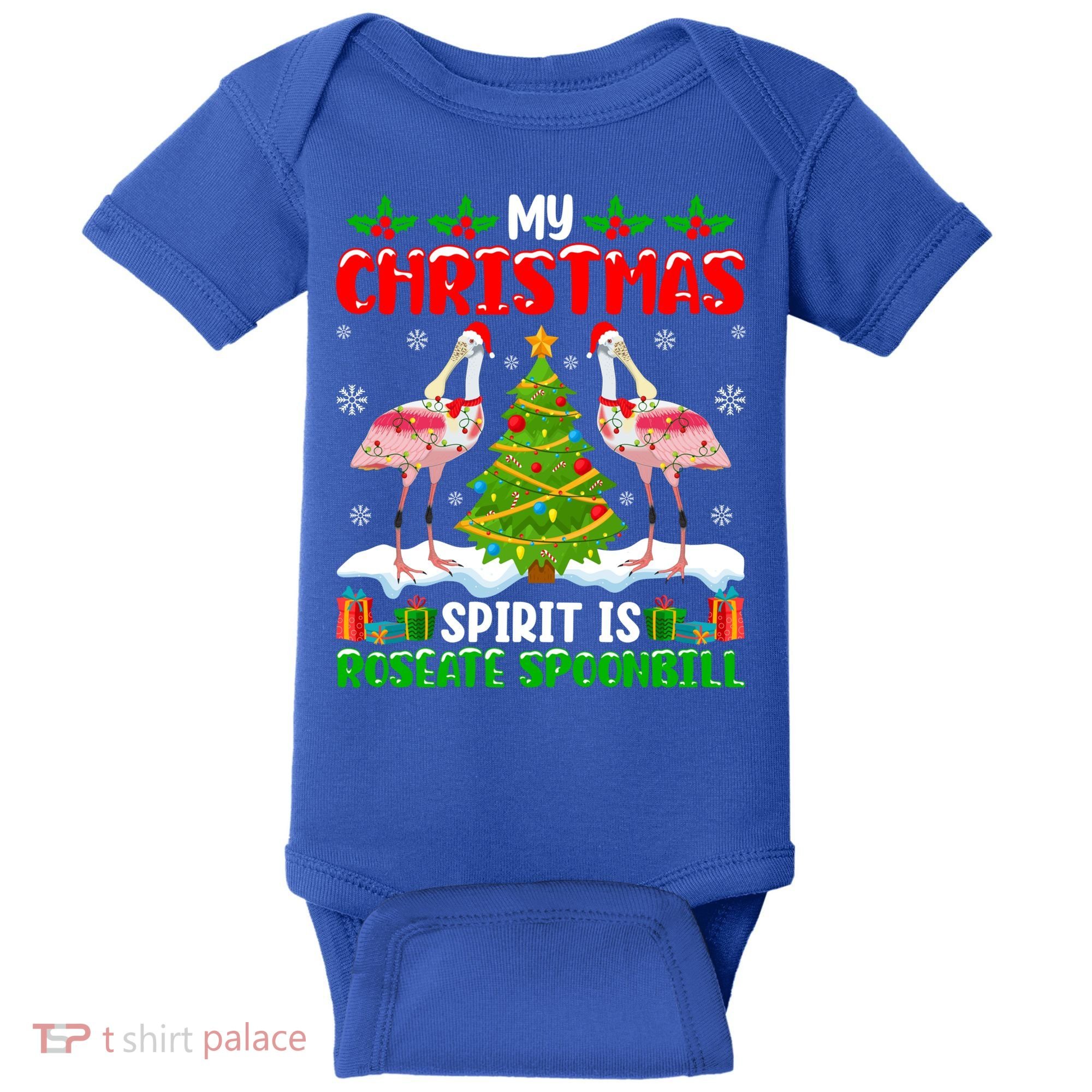 My Christmas Spirit Is Roseate Spoonbill Wearing Santa Hat Gift Baby Bodysuit