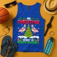 My Christmas Spirit Is Roseate Spoonbill Wearing Santa Hat Gift Tank Top thumb 4