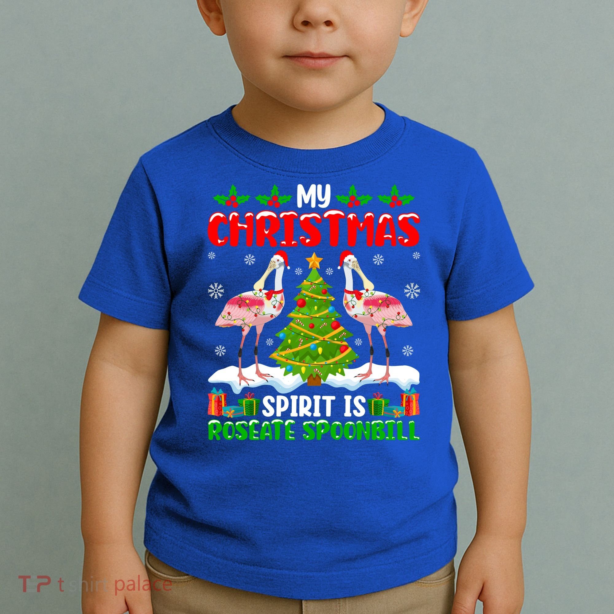 My Christmas Spirit Is Roseate Spoonbill Wearing Santa Hat Gift Toddler T-Shirt