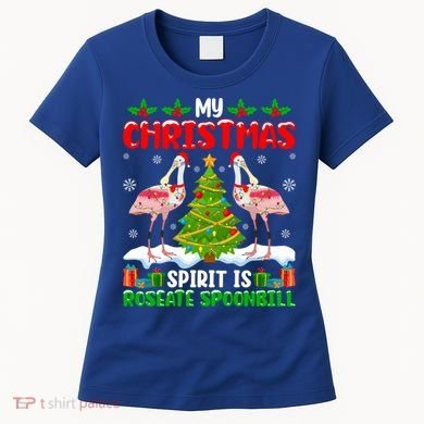 My Christmas Spirit Is Roseate Spoonbill Wearing Santa Hat Gift Women's T-Shirt
