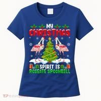 My Christmas Spirit Is Roseate Spoonbill Wearing Santa Hat Gift Women's T-Shirt thumb 0