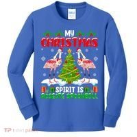 My Christmas Spirit Is Roseate Spoonbill Wearing Santa Hat Gift Kids Long Sleeve Shirt thumb 0