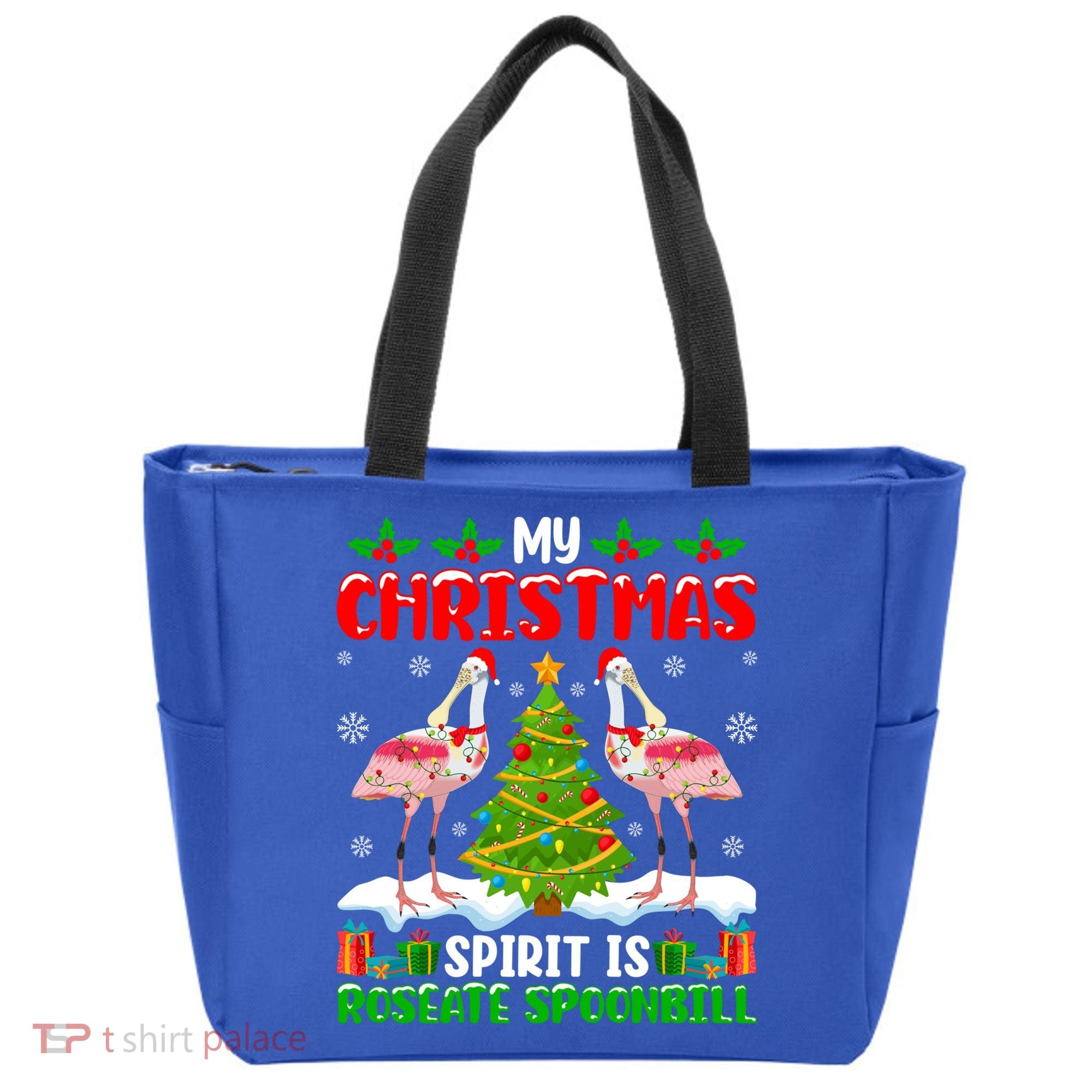 My Christmas Spirit Is Roseate Spoonbill Wearing Santa Hat Gift Tote Bag