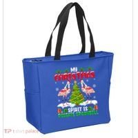My Christmas Spirit Is Roseate Spoonbill Wearing Santa Hat Gift Tote Bag thumb 2