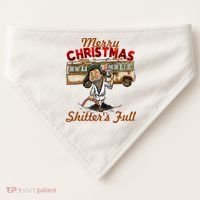 Merry Christmas Shitters Full Ugly USA-Made Doggie Bandana thumb 0