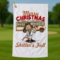 Merry Christmas Shitters Full Ugly Golf Towel thumb 1