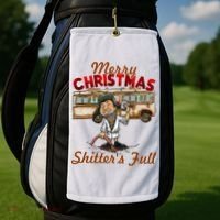 Merry Christmas Shitters Full Ugly Golf Towel thumb 2