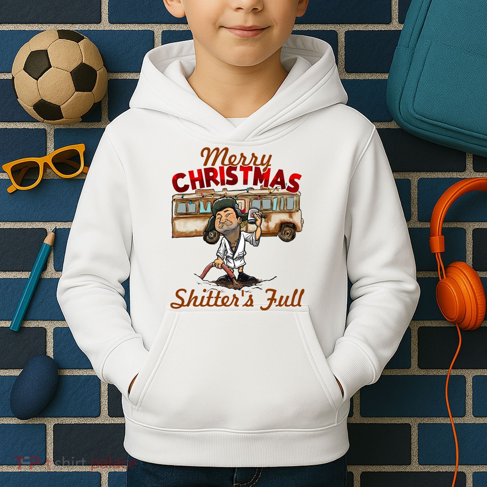 Merry Christmas Shitters Full Ugly Kids Hoodie