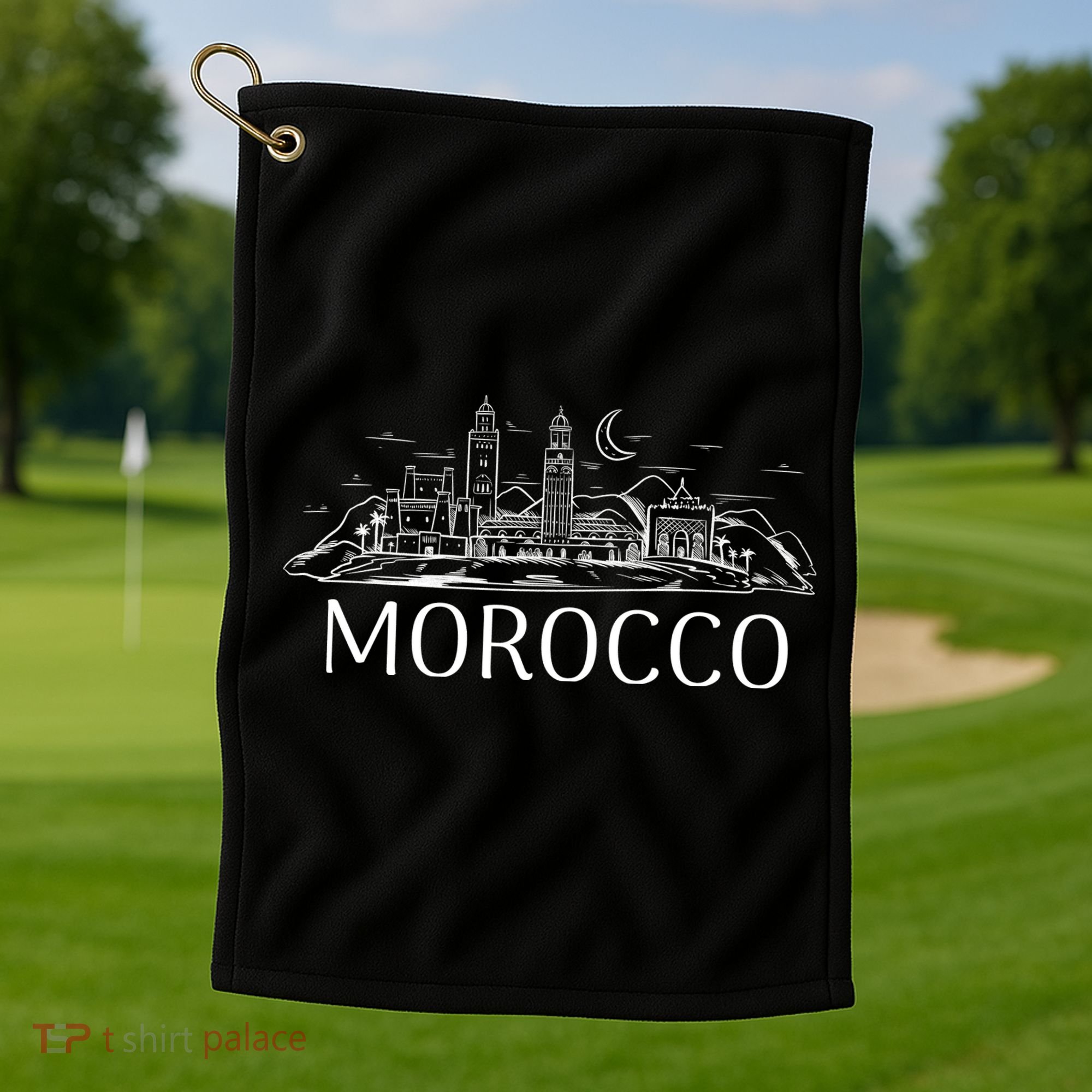Morocco City Skyline Golf Towel