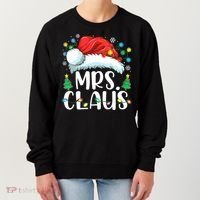Mrs Claus Santa Lights Christmas Red Plaid Couples Pajama Women's Sweatshirt thumb 0