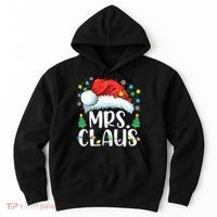 Mrs Claus Santa Lights Christmas Red Plaid Couples Pajama Hoodie thumb 0