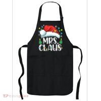 Mrs Claus Santa Lights Christmas Red Plaid Couples Pajama Apron thumb 0