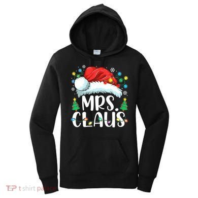 Mrs Claus Santa Lights Christmas Red Plaid Couples Pajama Women's Hoodie