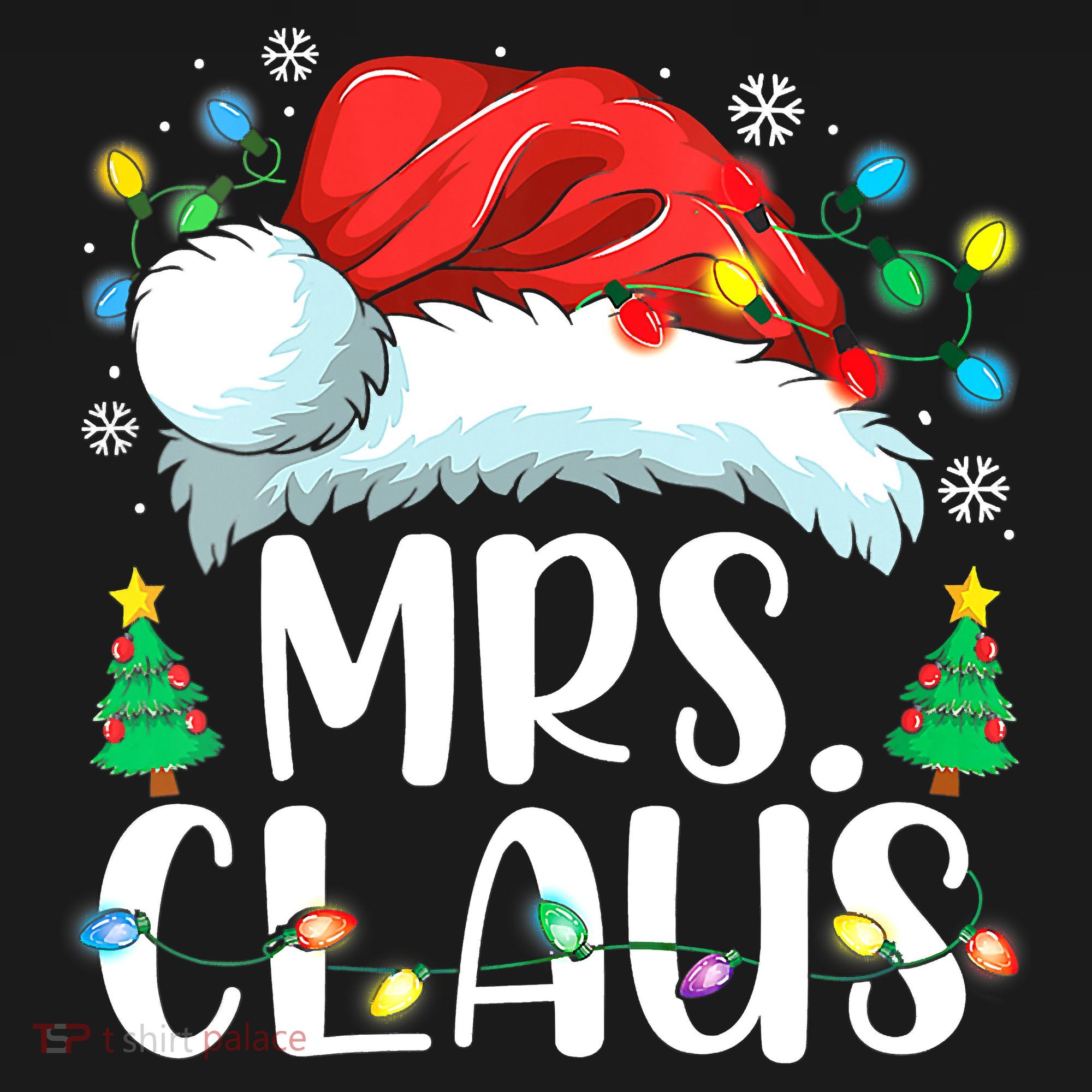 Mrs Claus Santa Lights Christmas Red Plaid Couples Pajama Mousepad