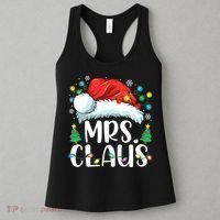 Mrs Claus Santa Lights Christmas Red Plaid Couples Pajama Women's Tank Top thumb 3
