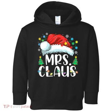 Mrs Claus Santa Lights Christmas Red Plaid Couples Pajama Toddler Hoodie