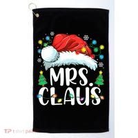 Mrs Claus Santa Lights Christmas Red Plaid Couples Pajama Golf Towel thumb 0