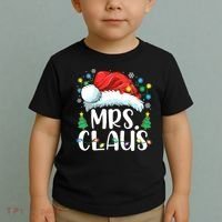 Mrs Claus Santa Lights Christmas Red Plaid Couples Pajama Toddler T-Shirt thumb 2